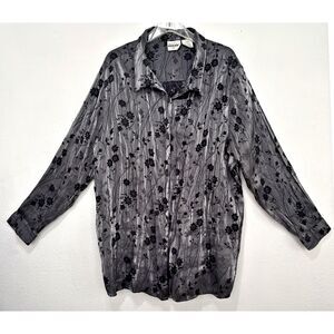 Bentley Womens Button Up Size 20W Vintage Whimsigoth Witchy Forest Fairy Dark